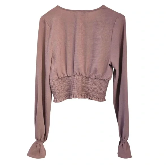 Altar'd State Purple Smocked Blouse - Picture 2 of 3